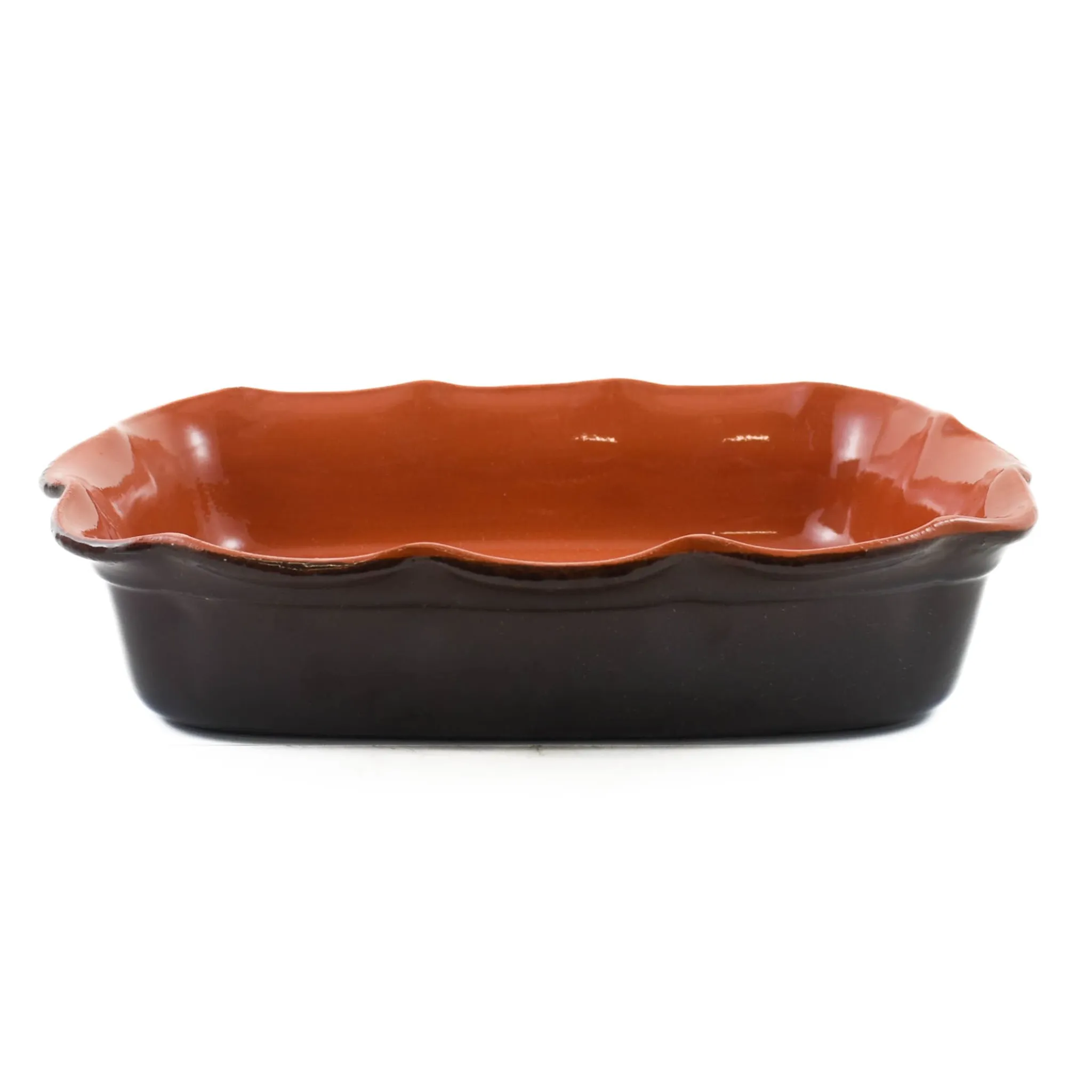 Online Glazed Terracotta Wavy Roasting Dish, 35cm Baking Supplies & Equipment