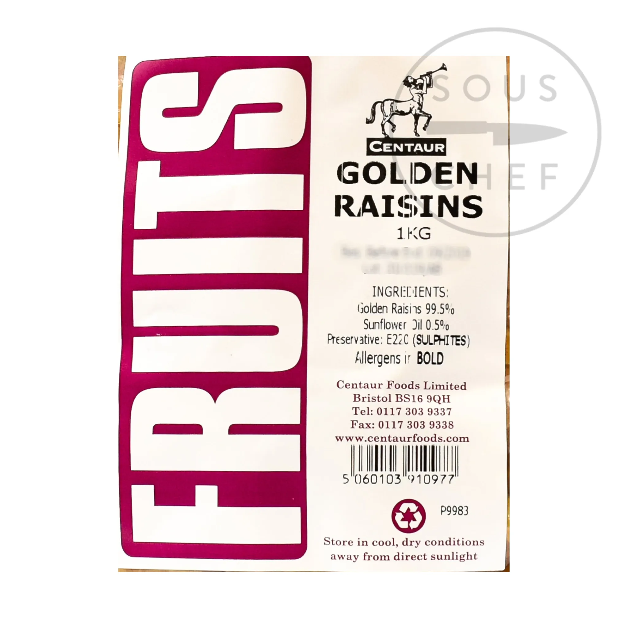 Golden Raisins, 1kg Ingredients Brands|Baking Ingredients