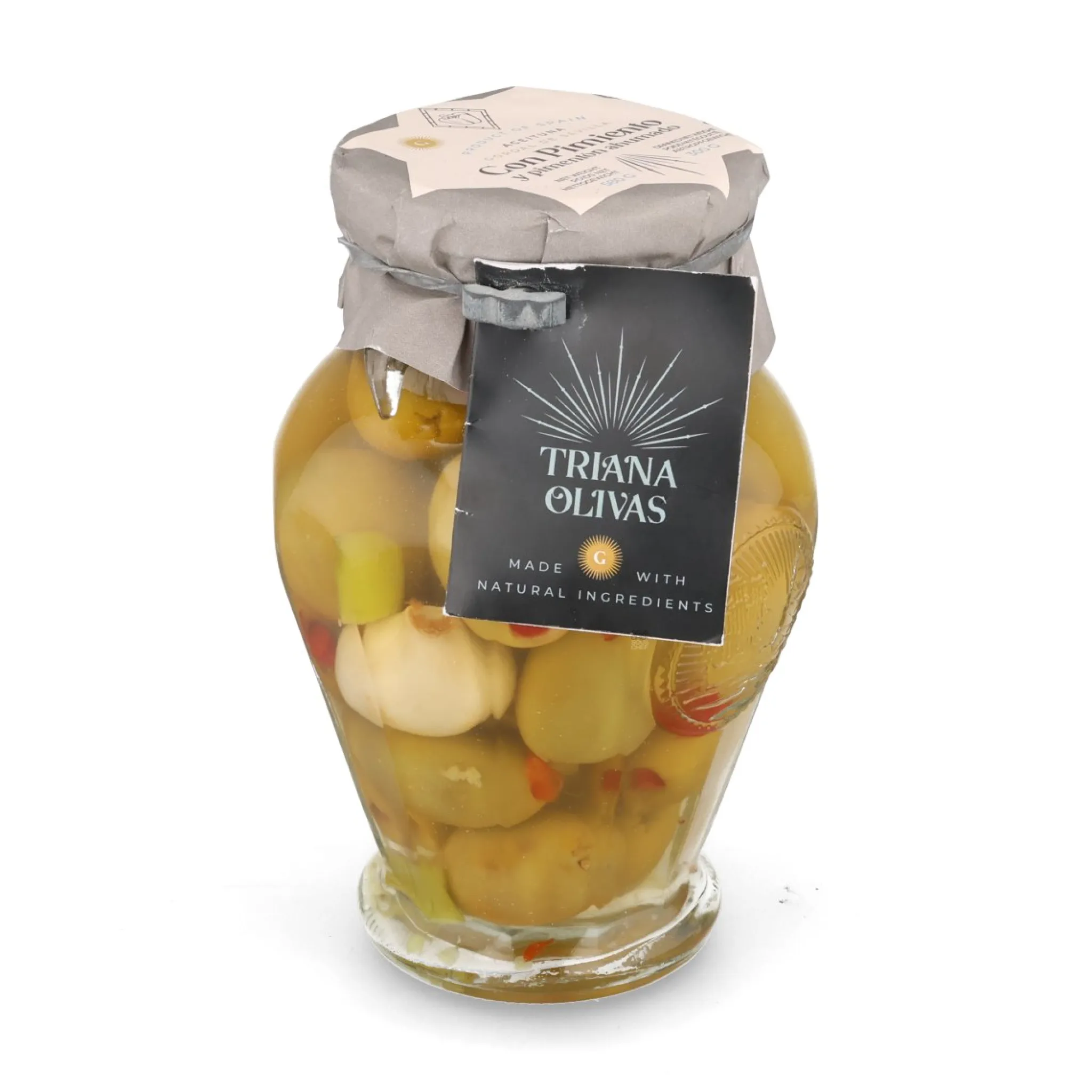 Hot Gordal Olives with Roasted Pepper and Smoked Paprika, 580ml Ingredients Brands|Spanish Ingredients