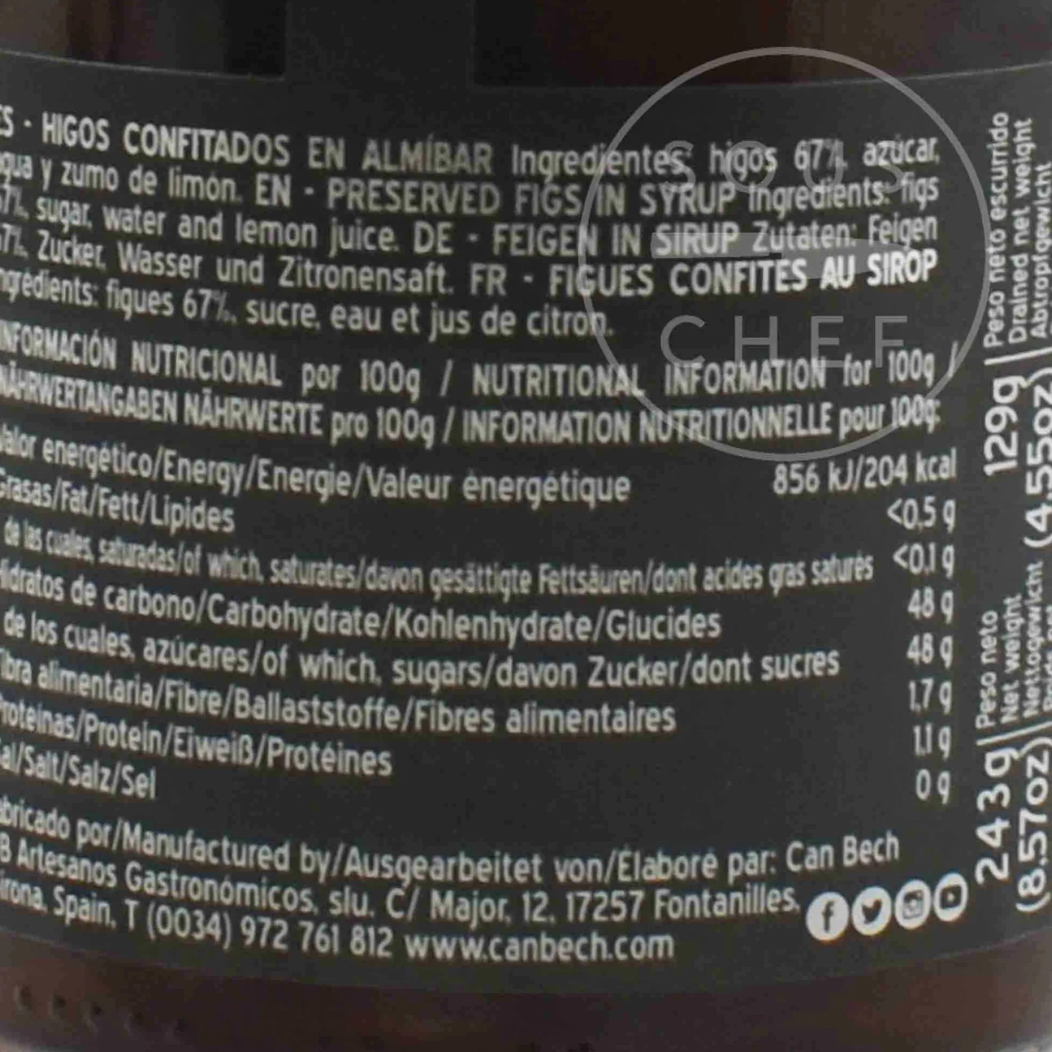 Discount Gourmet Confit Figs in Syrup, 285g Ingredients Brands|Spanish Ingredients
