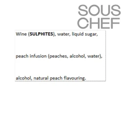 New Peach Aperitif 15V, 500ml Ingredients Brands|Drinks