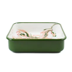 Clearance Green Marble Enamel Square Roasting & Serving Dish, 22cm Baking Supplies & Equipment