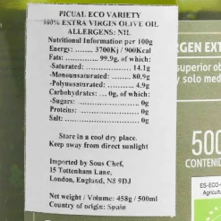 Hot Hacienda el Palo Premium Picual Ecological Extra Virgin Olive Oil, 500ml Spanish Ingredients|Oil, Vinegar & Dressings