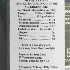 Best Hacienda el Palo Premium Picual Extra Virgin Olive Oil Ingredients Brands|Spanish Ingredients