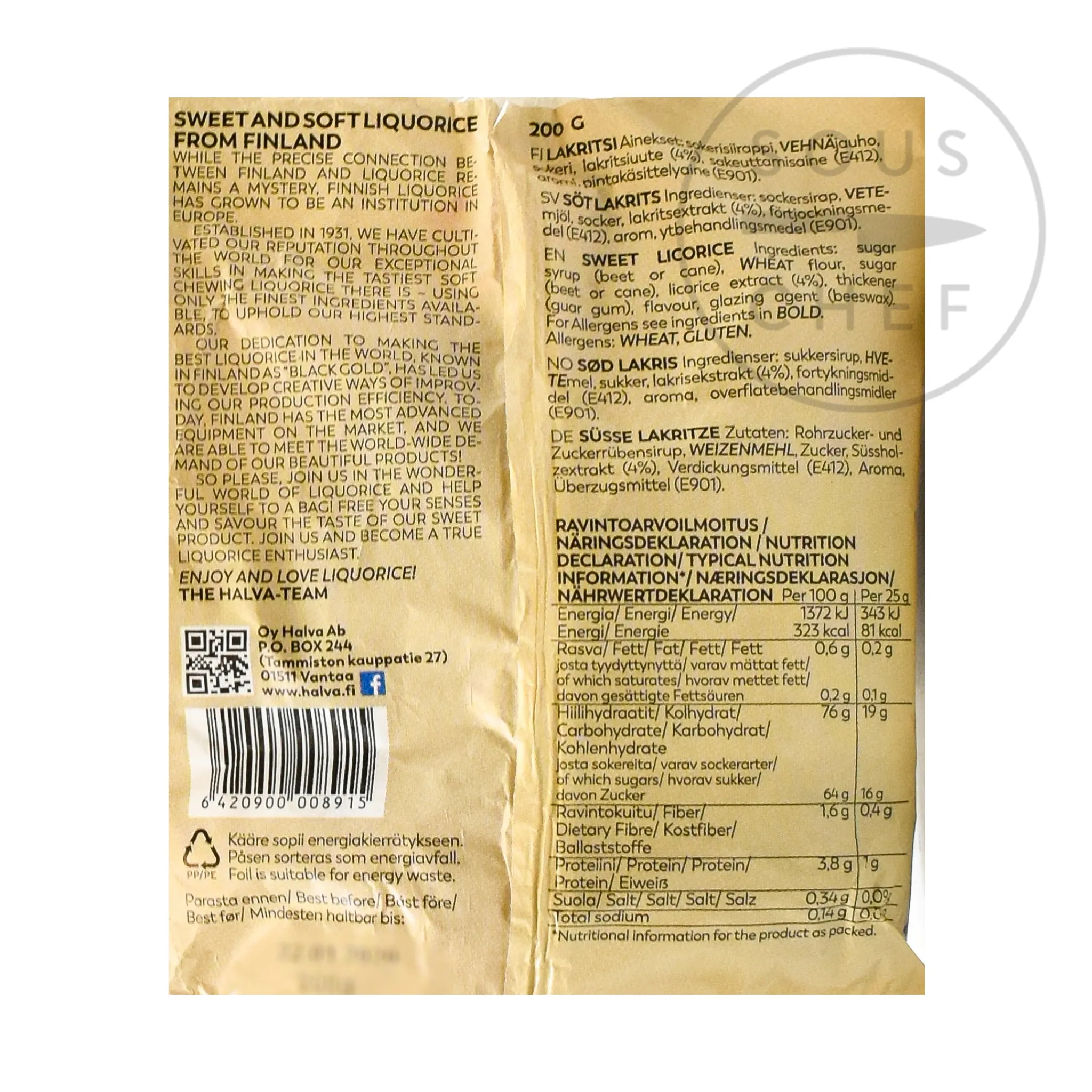 Discount Finnish Soft Eating Licorice Bag, 200g Chocolate & Sweets|Ingredients Brands