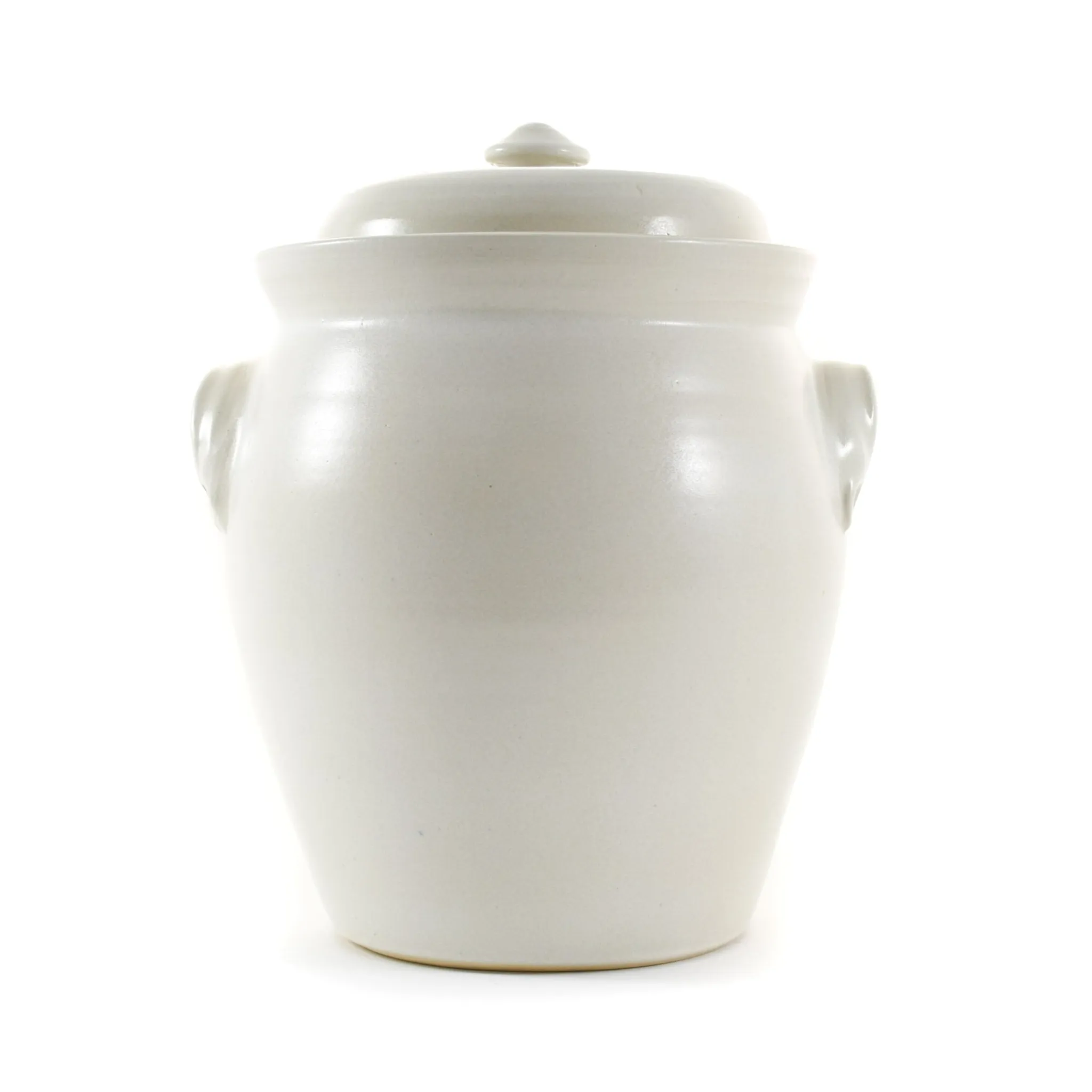 New Handmade Stoneware Fermenting Crock in White 4.5 litre Pickling, Preserving & Fermenting Jars