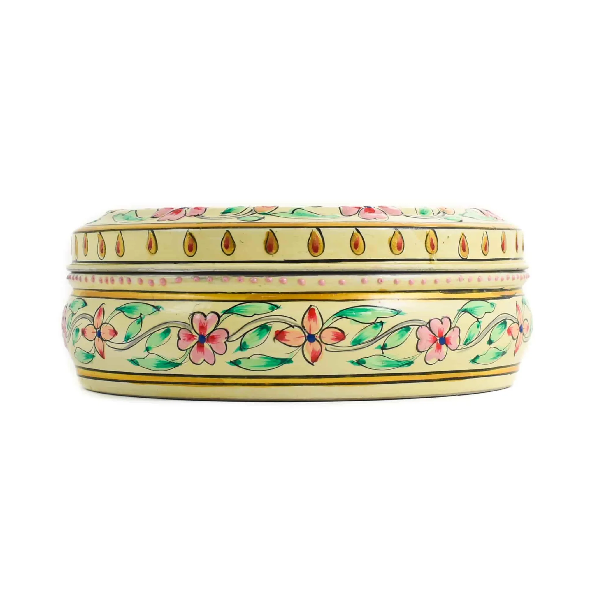 Best Hand Painted Single Tier White Tiffin Tin, 300ml Indian Ingredients|Food Storage & Containers