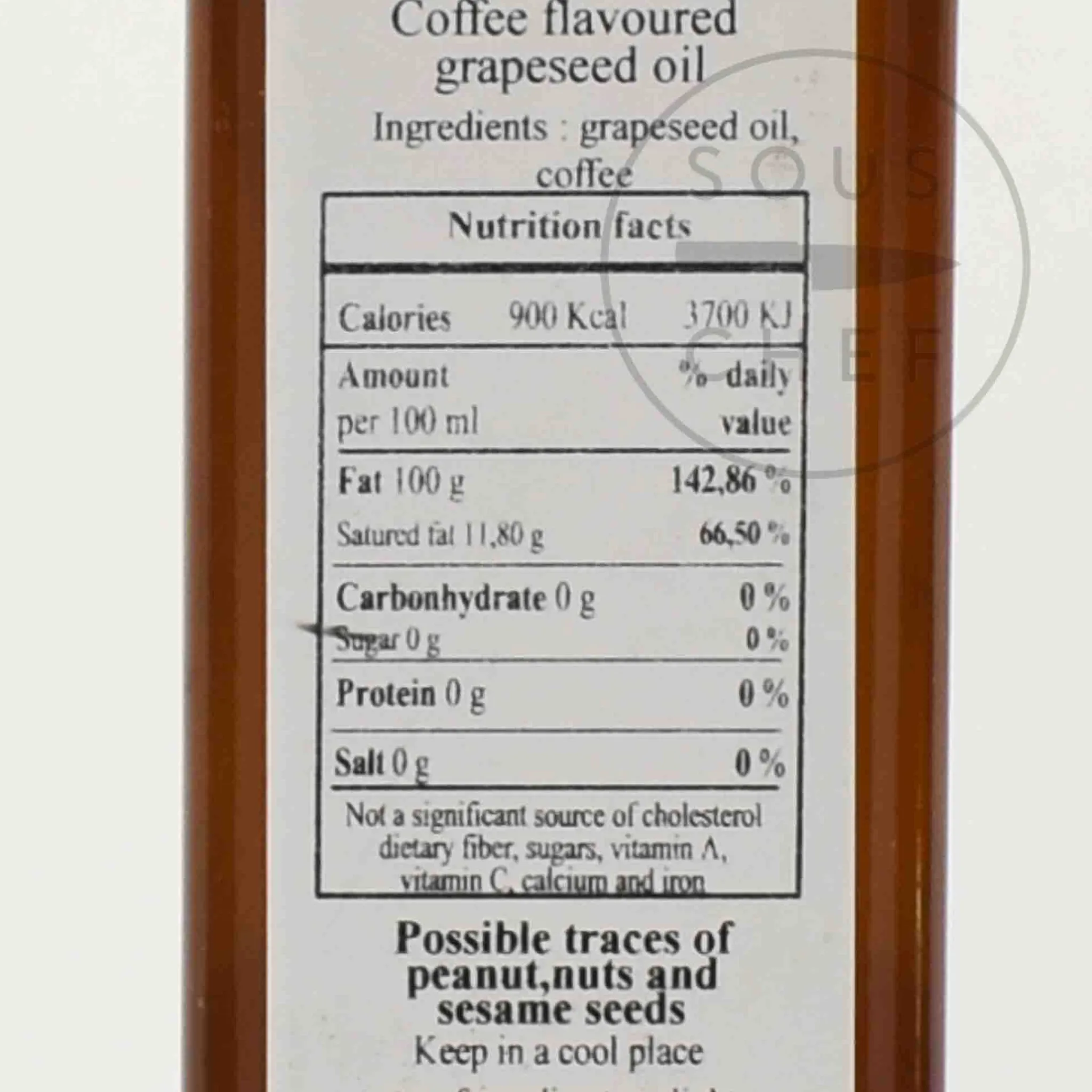 New Virgin Grapeseed Oil with Coffee Beans, 250ml Ingredients Brands|Oil, Vinegar & Dressings