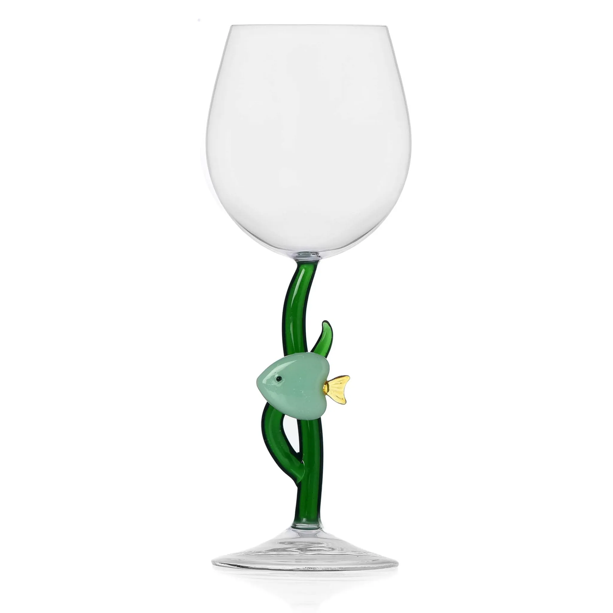 Online Green Fish and Seaweed Wine Glass, 350ml Tableware Brands|Table Setting