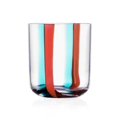 New Red & Teal Striped Tumbler, 350ml Tableware Brands