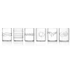 Sale Set of 6 Assorted Water Tumblers, Clear Table Setting|Drinking Glasses