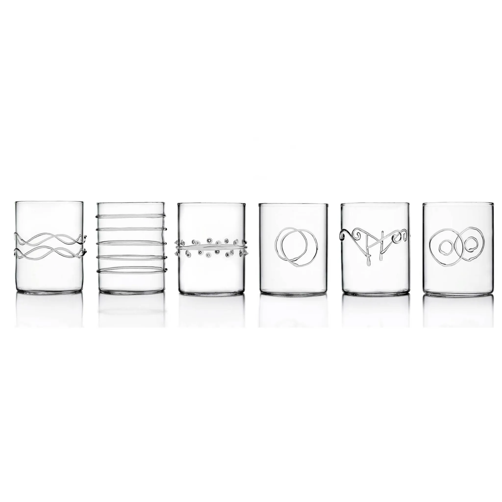 Sale Set of 6 Assorted Water Tumblers, Clear Table Setting|Drinking Glasses