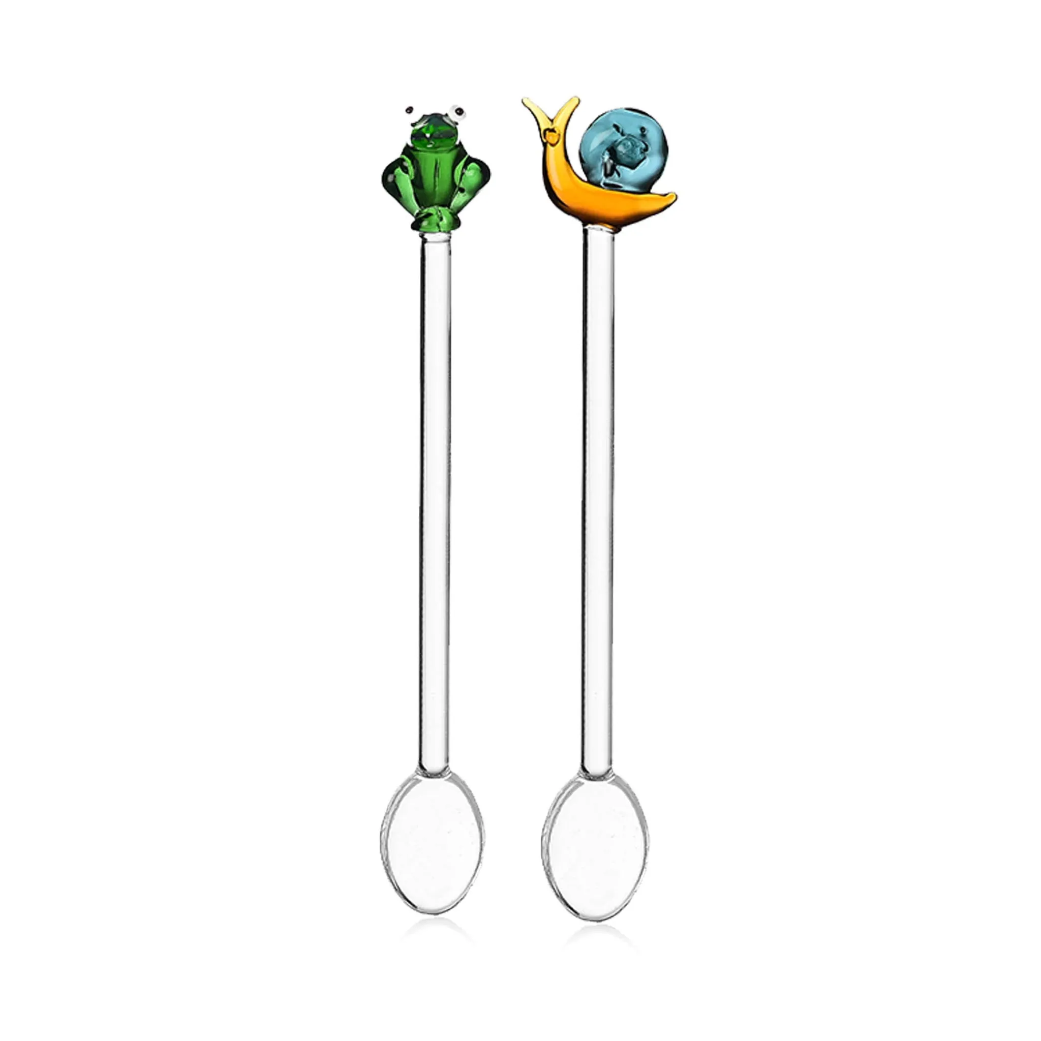 Best Snail and Frog Set of 2 Stirring Spoons, 15cm Tableware Brands|Cutlery