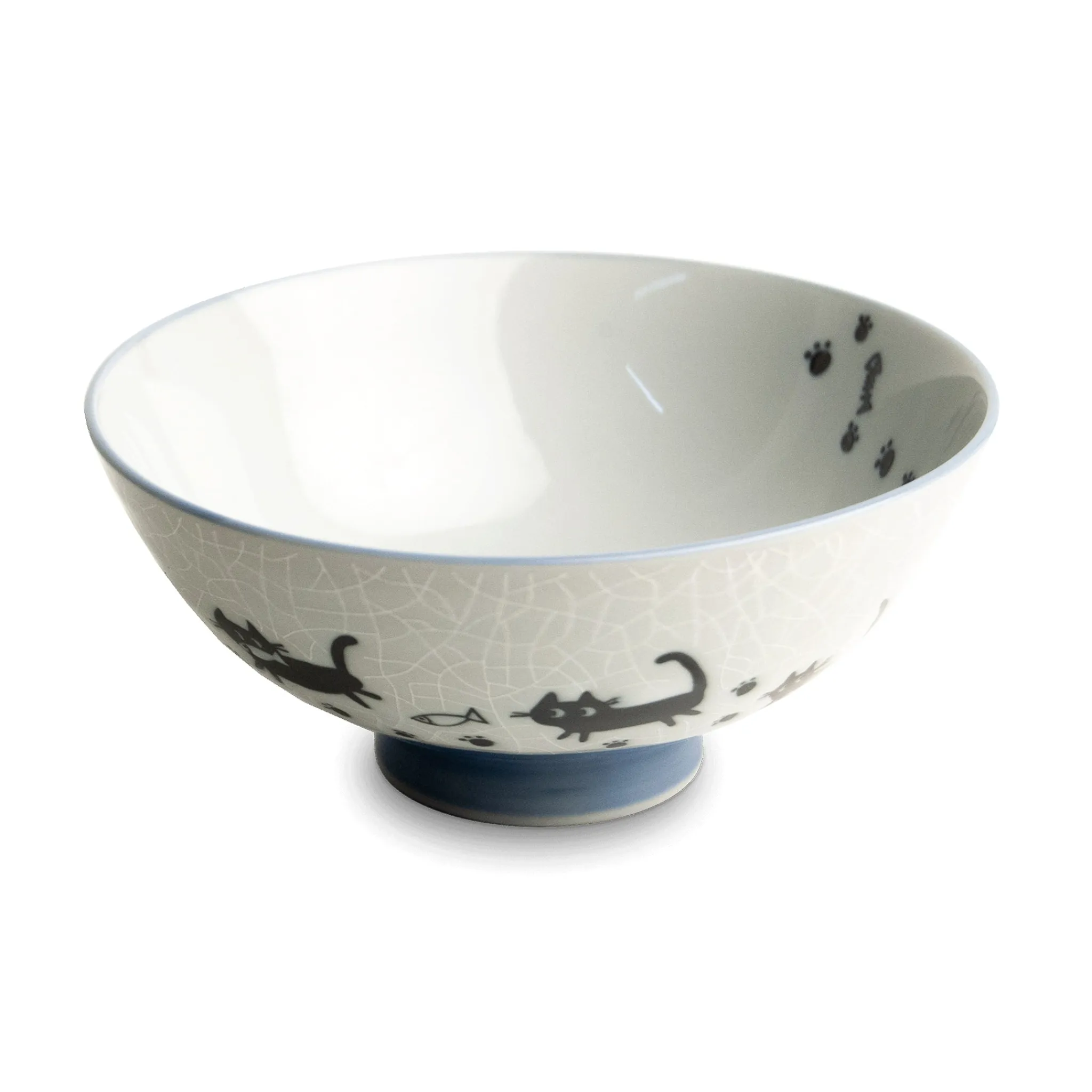 Hot Japanese Cat with Footprints Rice Bowl, 14cm Japanese Ingredients|Crockery & Dinnerware