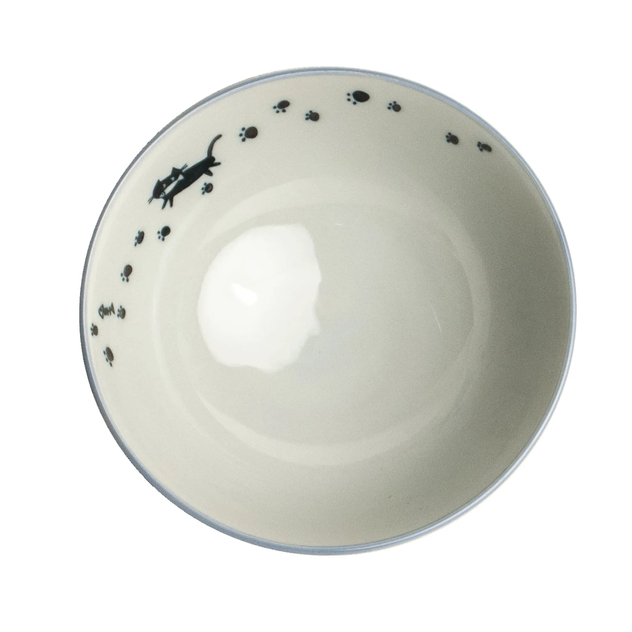 Hot Japanese Cat with Footprints Rice Bowl, 14cm Japanese Ingredients|Crockery & Dinnerware