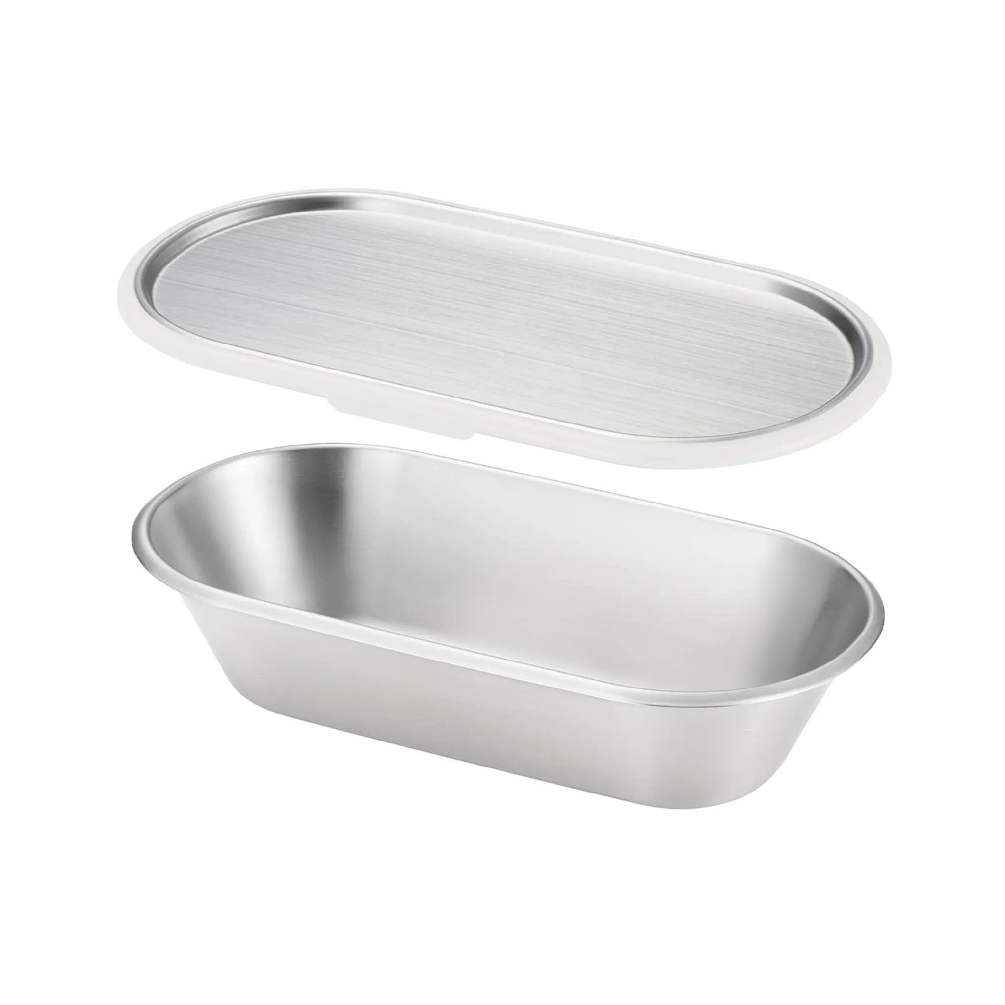 Online Japanese Grey Rim Stainless Steel Lunch Box, 21x11cm Japanese Ingredients|Food Storage & Containers