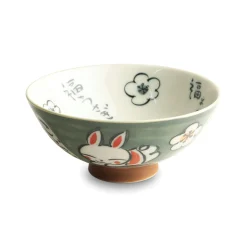 Sale Japanese Kawaii Green Rabbit Rice Bowl, 14cm Japanese Ingredients|Crockery & Dinnerware