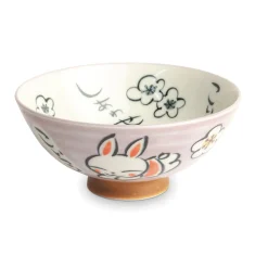 Japanese Kawaii Pink Rabbit Rice Bowl, 14cm Japanese Ingredients|Crockery & Dinnerware