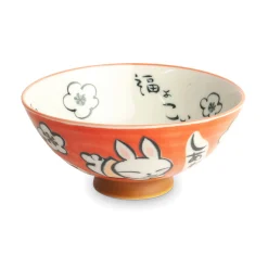 Clearance Japanese Kawaii Red Rabbit Rice Bowl, 14cm Japanese Ingredients|Crockery & Dinnerware