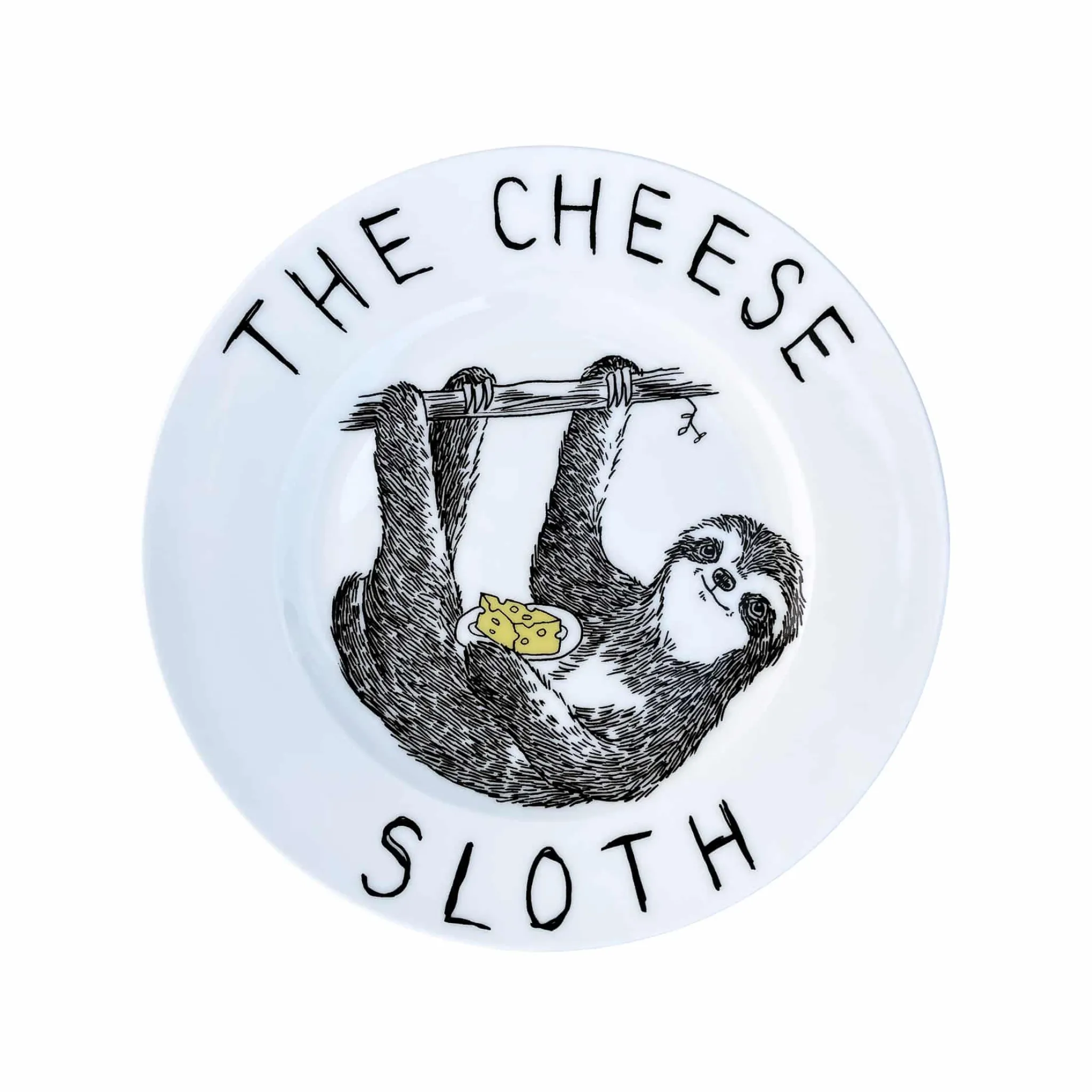 Cheese Sloth Side Plate, 20cm Tableware Brands|Made In The Uk