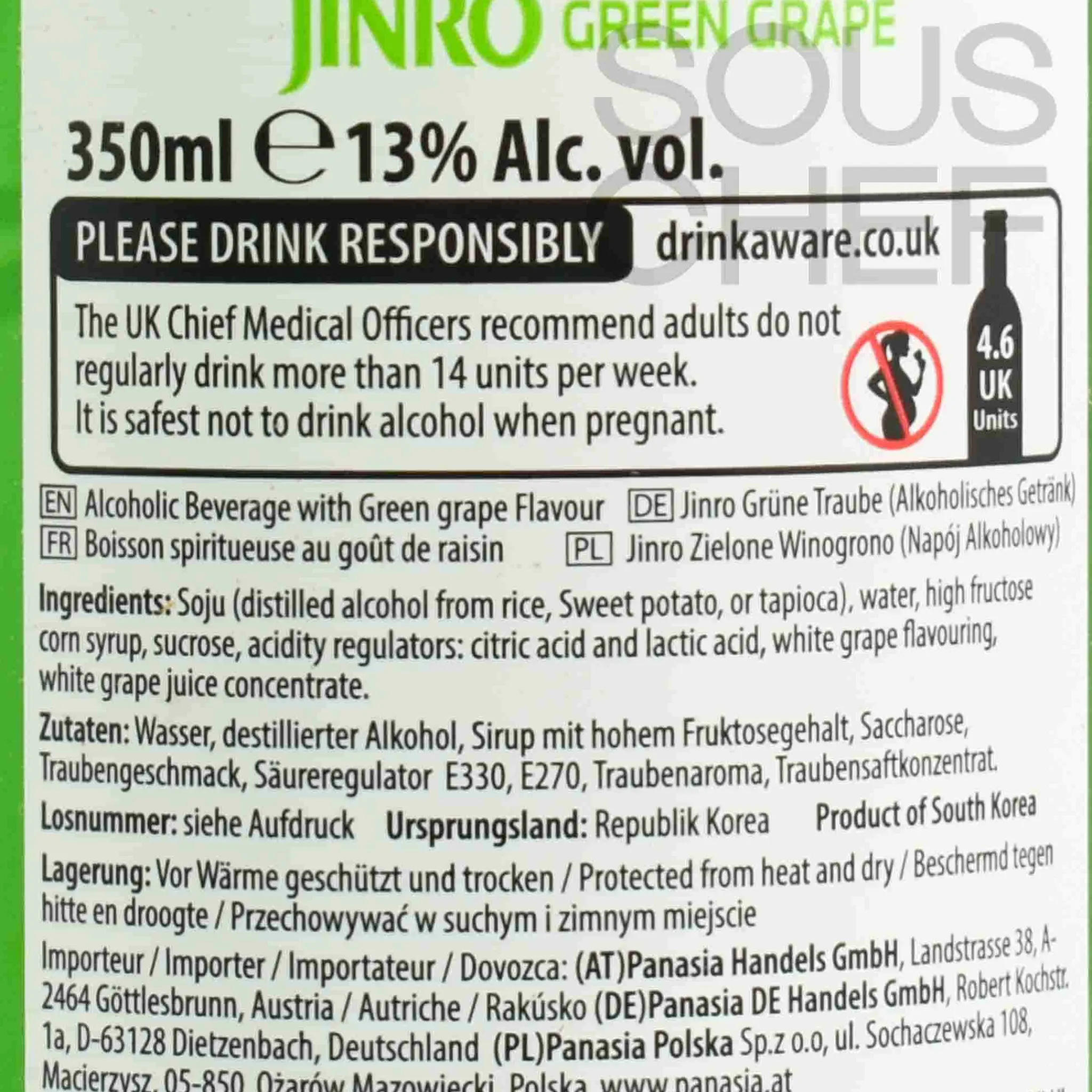 Outlet Chamisul Green Grape Soju 13V, 350ml Ingredients Brands|Drinks