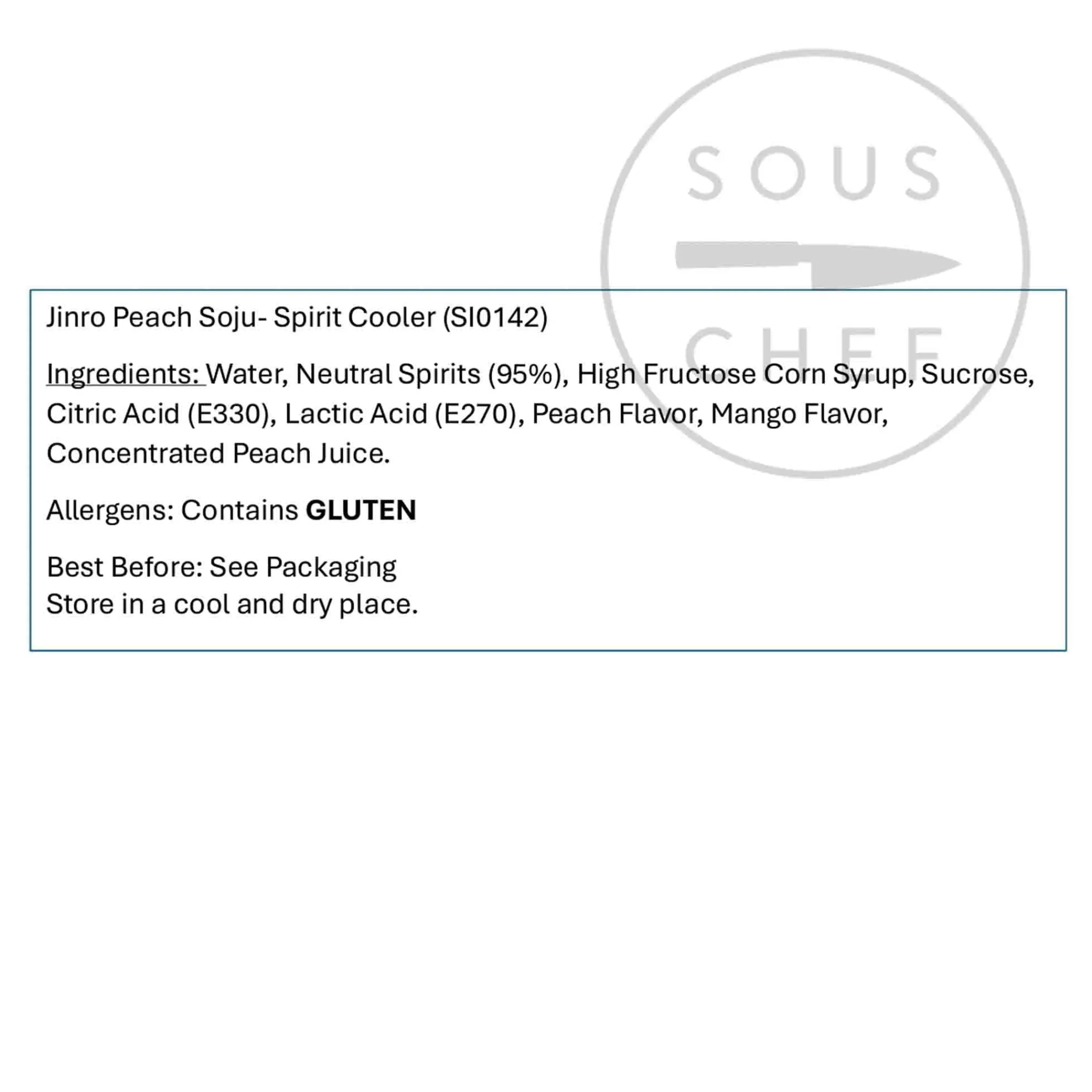 Sale Peach Soju, 350ml Ingredients Brands|Drinks