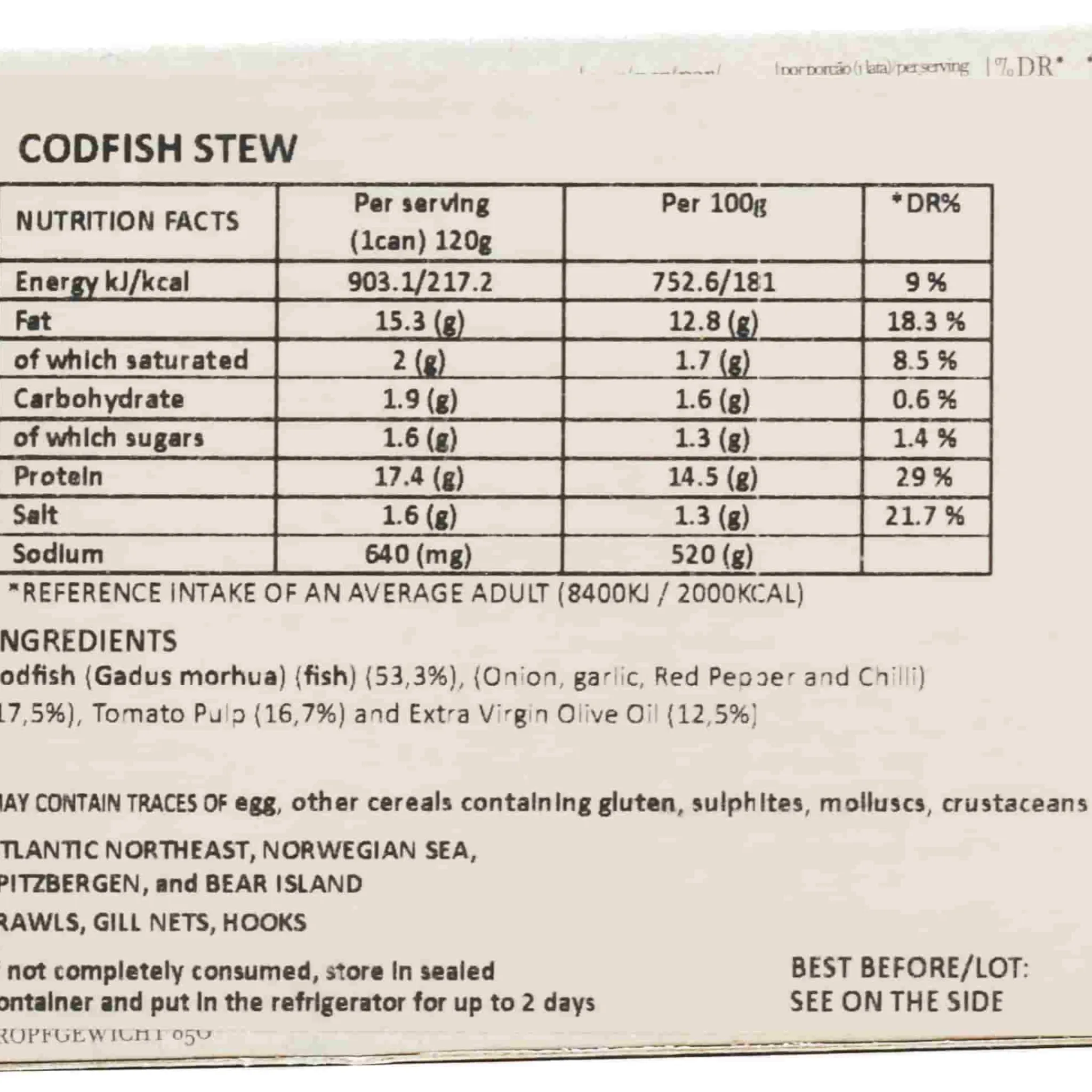 New Codfish in Ragout Sauce, 120g Tinned Fish & Seafood|Ingredients Brands