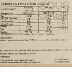 Clearance Sardines in Extra Virgin Olive Oil, 120g Ingredients Brands|Tinned Fish & Seafood