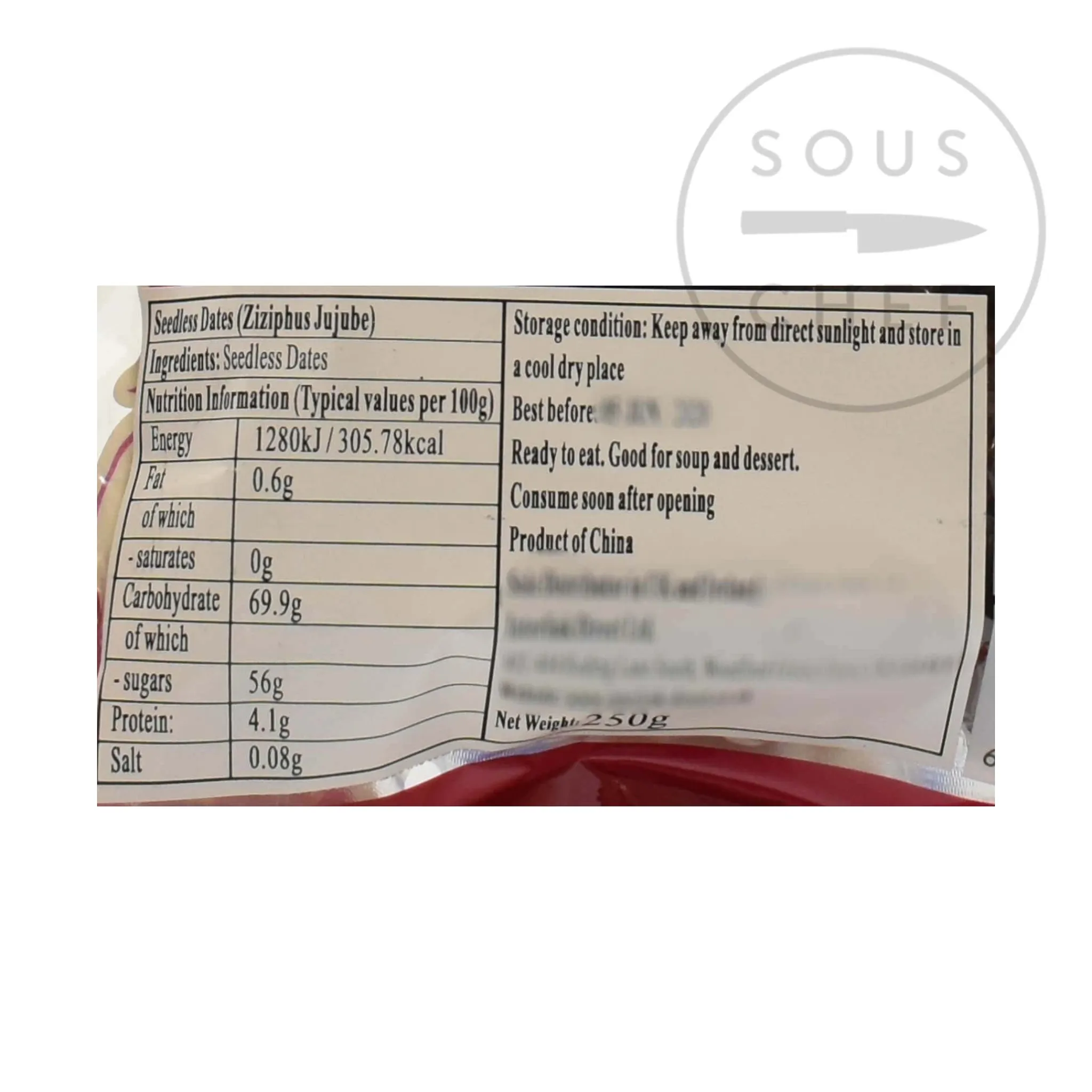 Jujube - Chinese Red Date, 250g Korean Ingredients|Chinese Ingredients