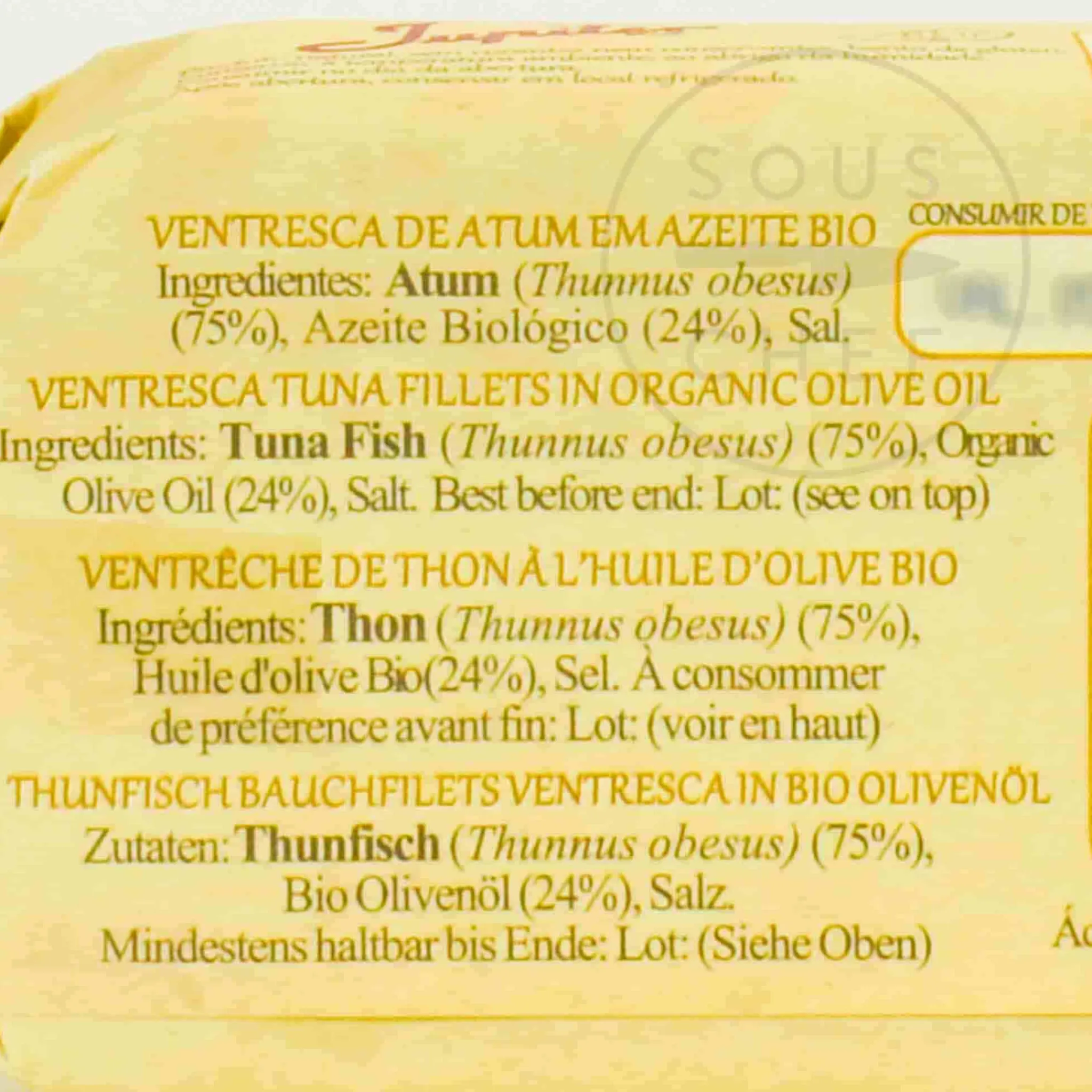 Discount Ventresca Tuna Belly in Organic Olive Oil, 120g Ingredients Brands|Tinned Fish & Seafood
