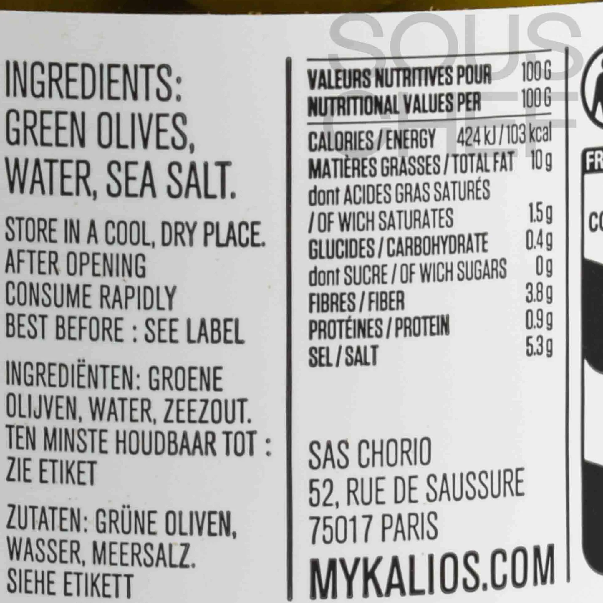 Best Chalkidiki Green Pitted Olives in Brine, 310g Greek Ingredients|Snacks