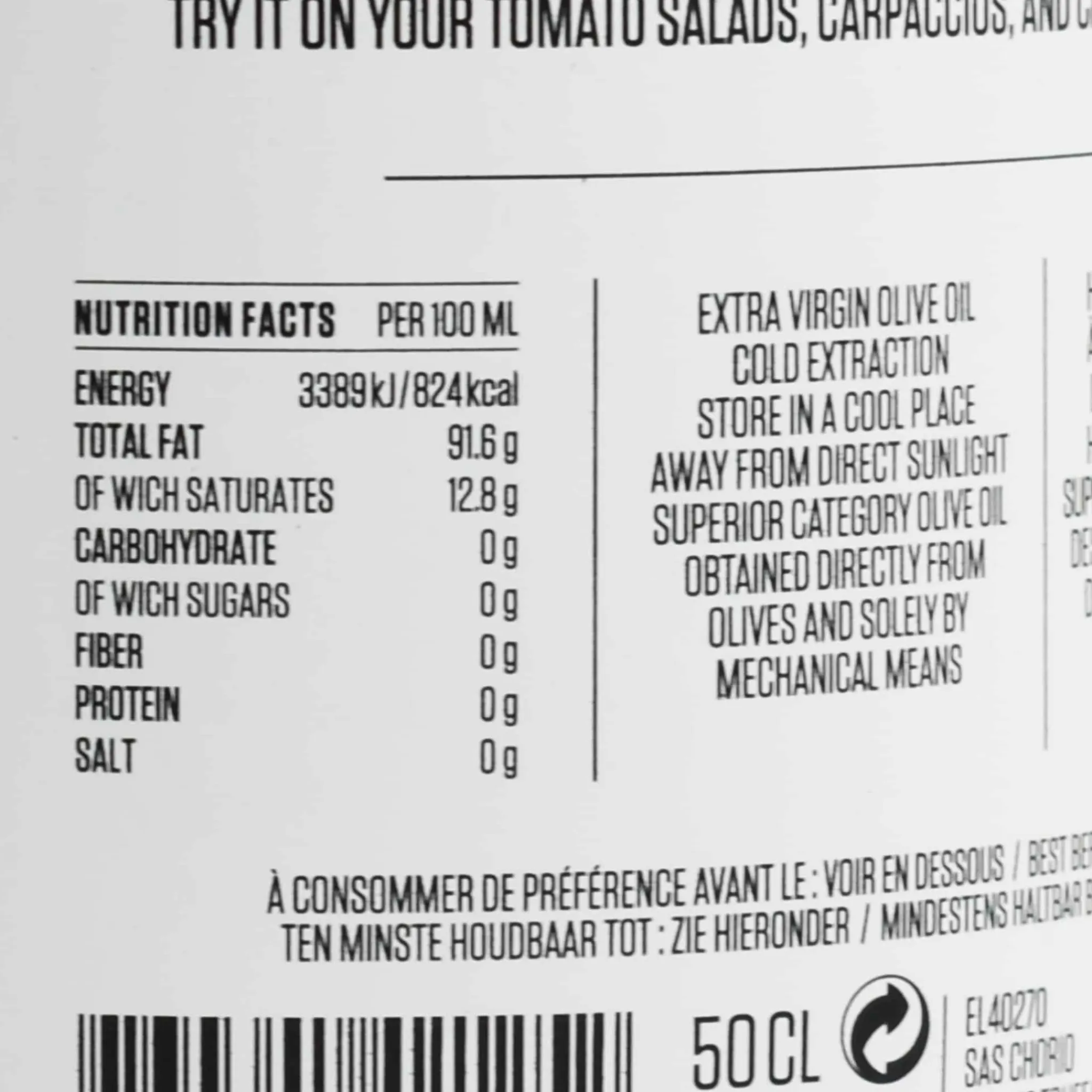 Organic Early Harvest Extra Virgin Olive Oil Greek Ingredients|Extra Virgin Olive Oil