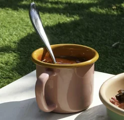 Outlet Kapka x Sous Chef Colourblock Enamel Mug, Pink & Yellow, 350ml Crockery & Dinnerware|Tableware Brands