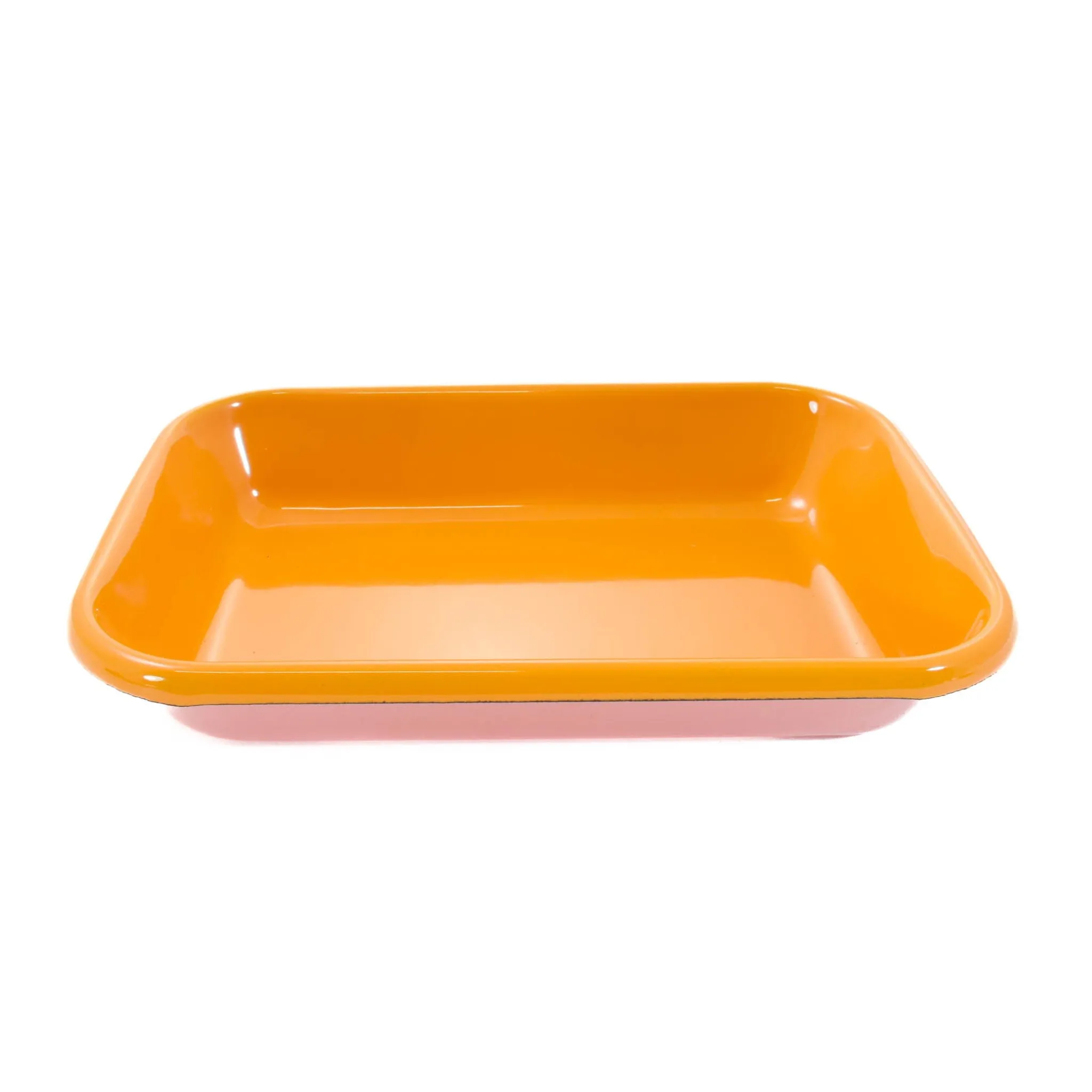 New Kapka x Sous Chef Colourblock Enamel Roasting Dish, 21cm, Pink & Yellow Baking Supplies & Equipment