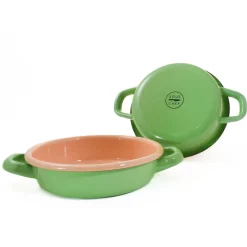 Hot Kapka x Sous Chef Colourblock Enamel Frying Pan, 16cm, Green & Pink Baking Supplies & Equipment
