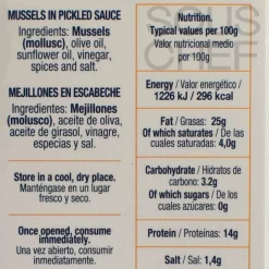 Clearance La Brujula Galician Mussels in Escabeche, 110g Spanish Ingredients|Tinned Fish & Seafood