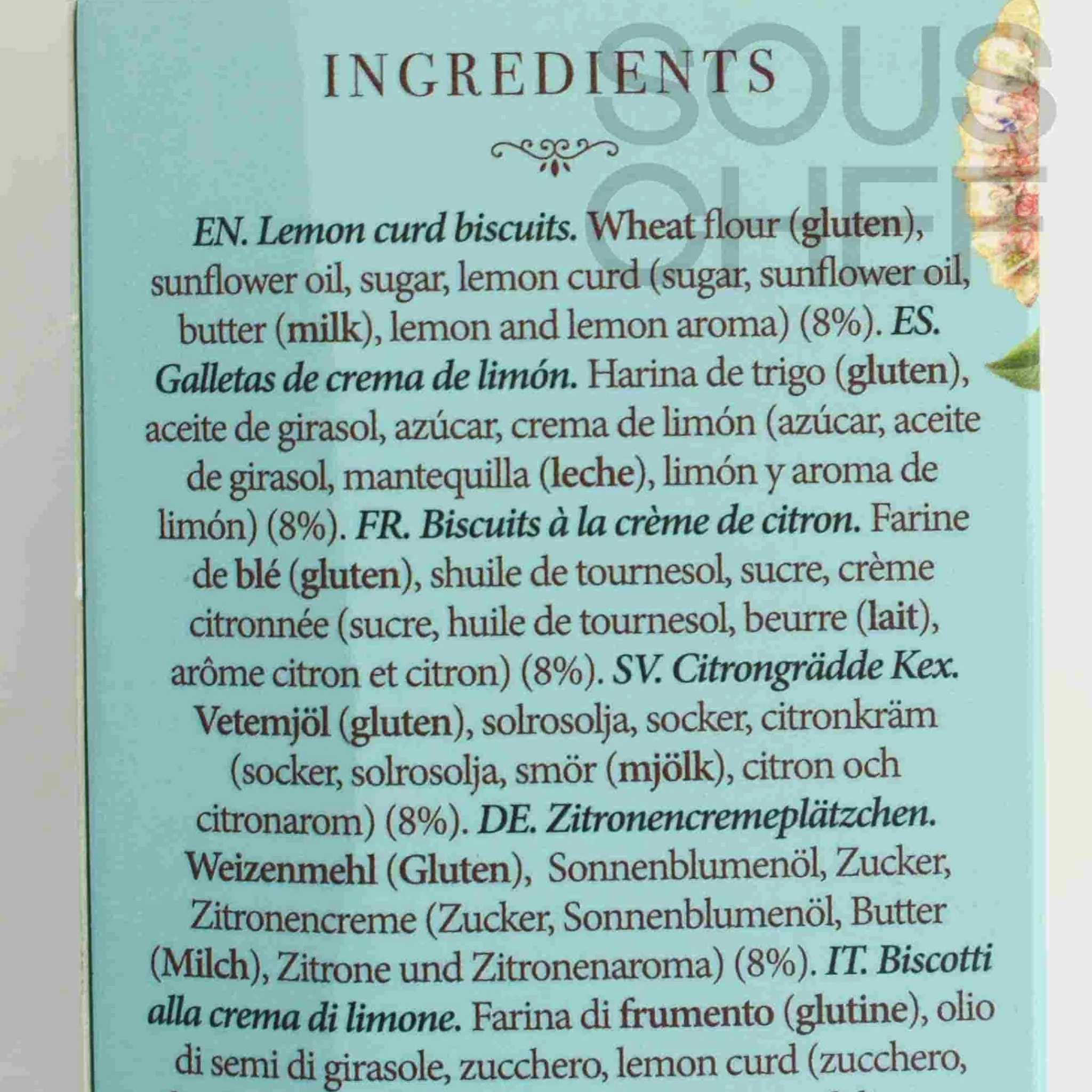 Lemon Curd Biscuits, 100g Ingredients Brands|Spanish Ingredients