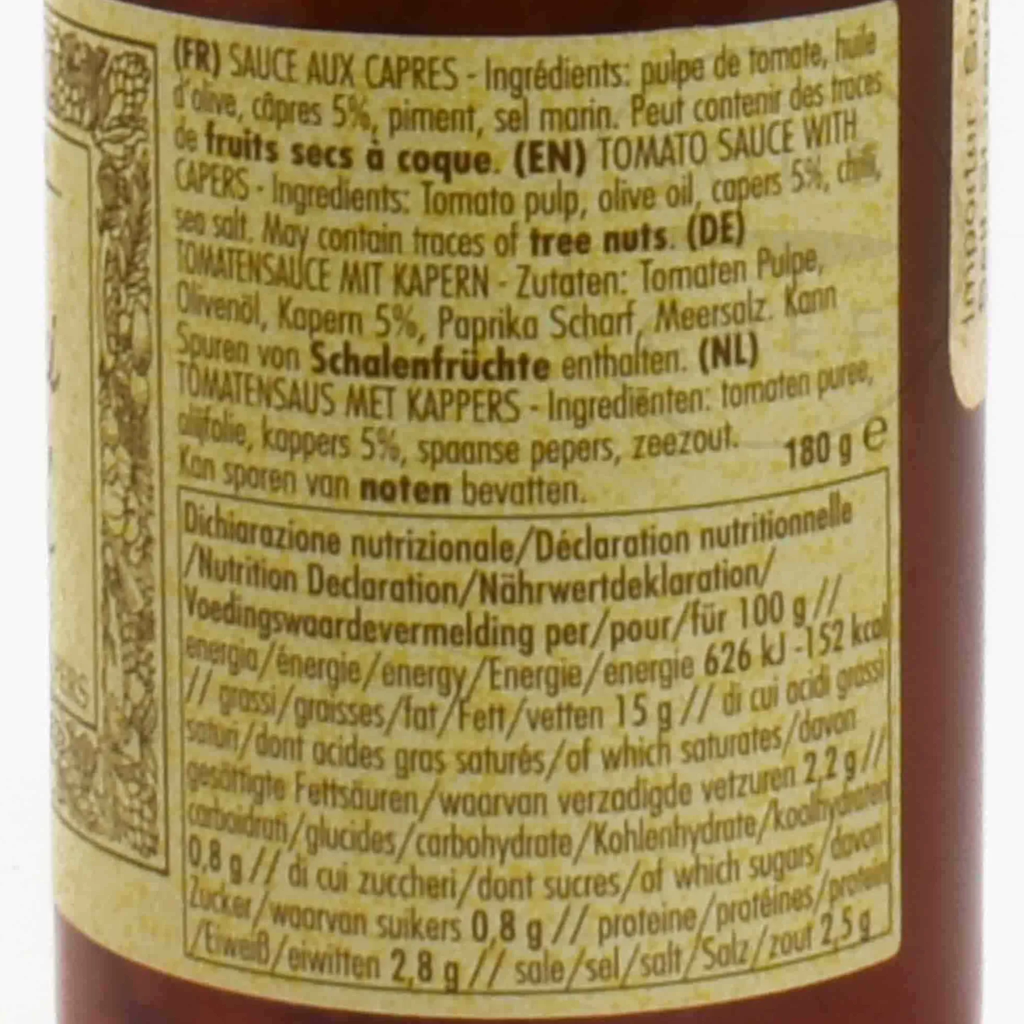 Online Tomato Sauce With Capers, 180g Ingredients Brands|Italian Ingredients