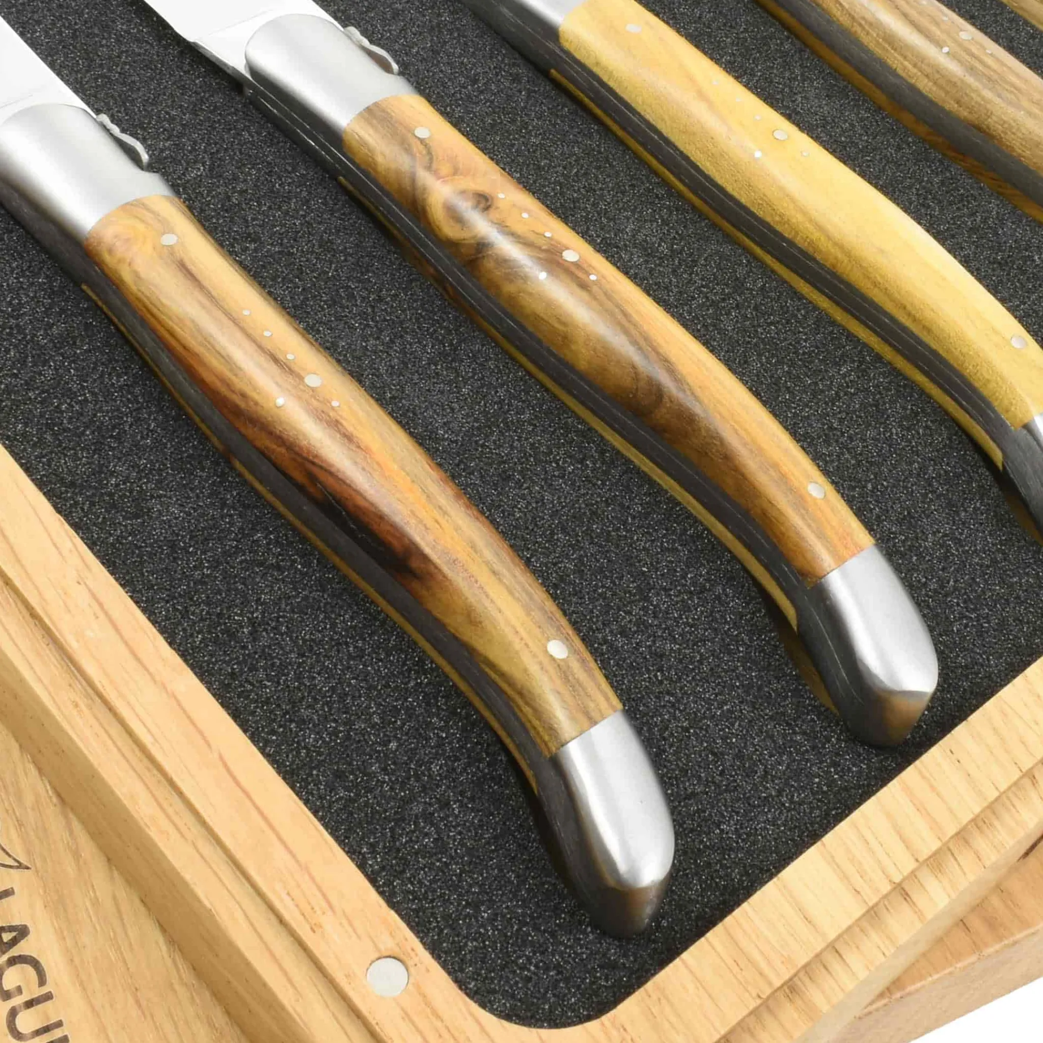 Best Set of 4 Full Handle Steak Knives, Pistachio Wood French Ingredients|Kitchen Knives