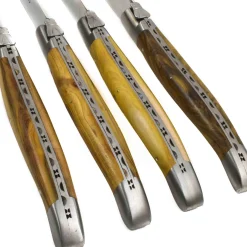 Best Set of 4 Full Handle Steak Knives, Pistachio Wood French Ingredients|Kitchen Knives