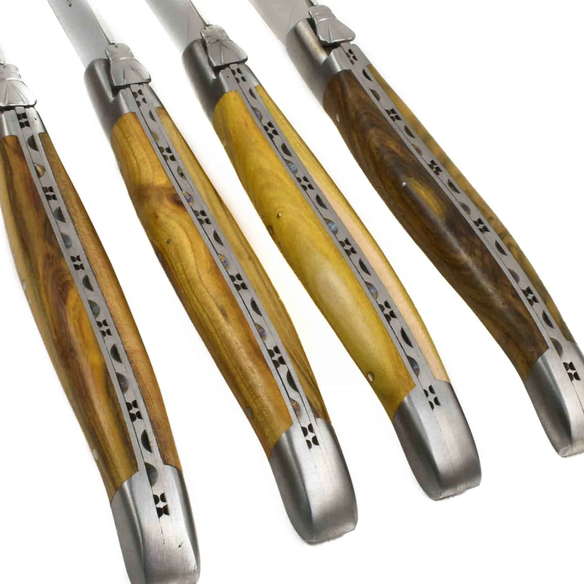 Best Set of 4 Full Handle Steak Knives, Pistachio Wood French Ingredients|Kitchen Knives