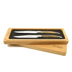 Discount Set of 2 Steak Knives, Solid Horn French Ingredients|Kitchen Knives
