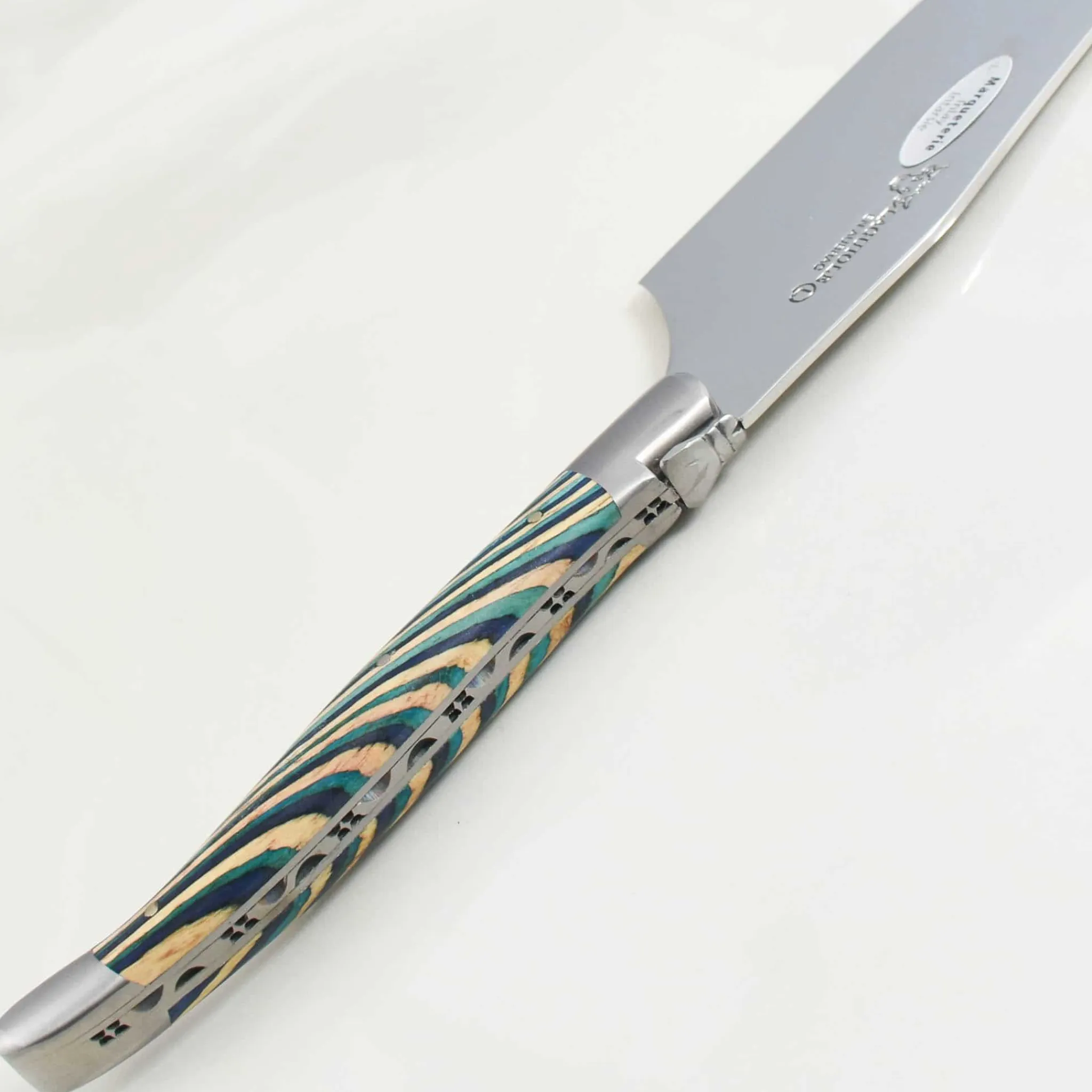Sale Turquoise Hard Cheese Knife, Striped Wood Kitchen Knives