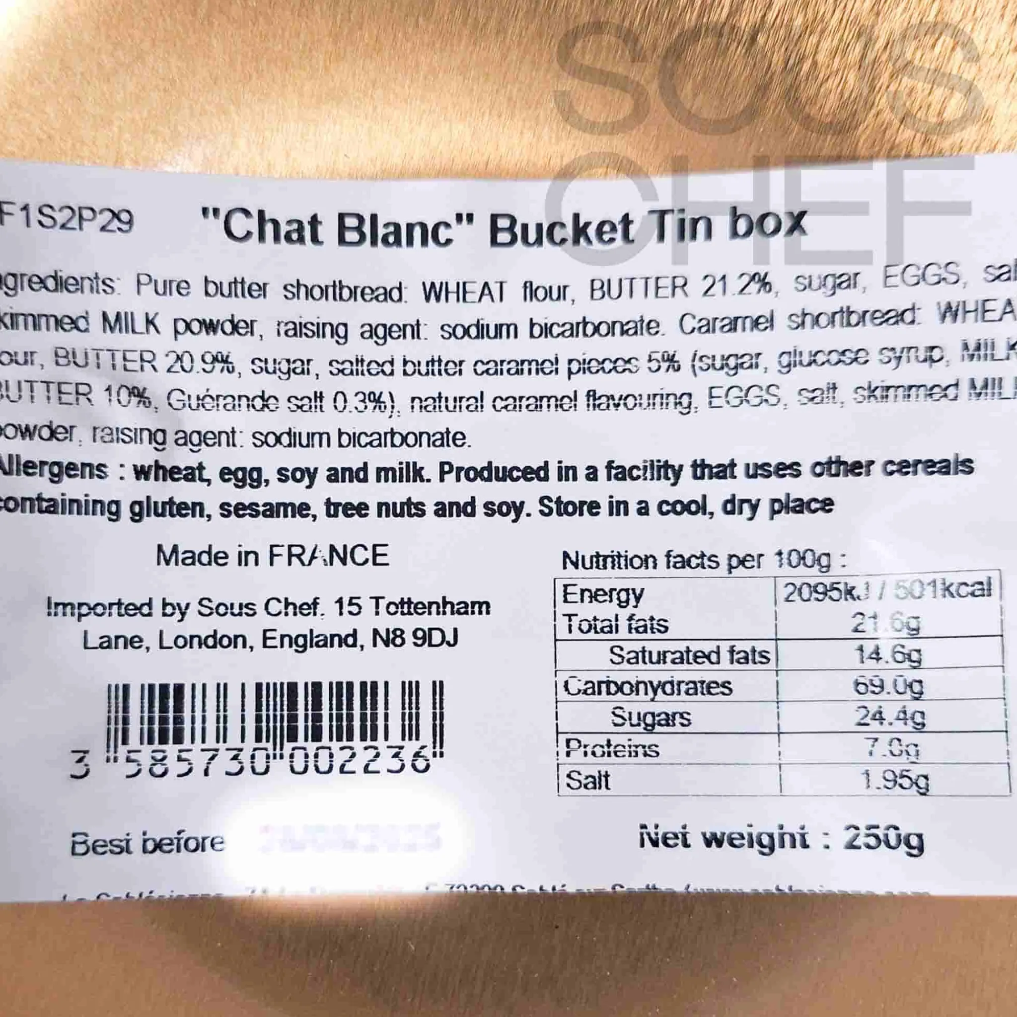 Discount French Sable Biscuits in Round Cat Tin, 250g Ingredients Brands|French Ingredients