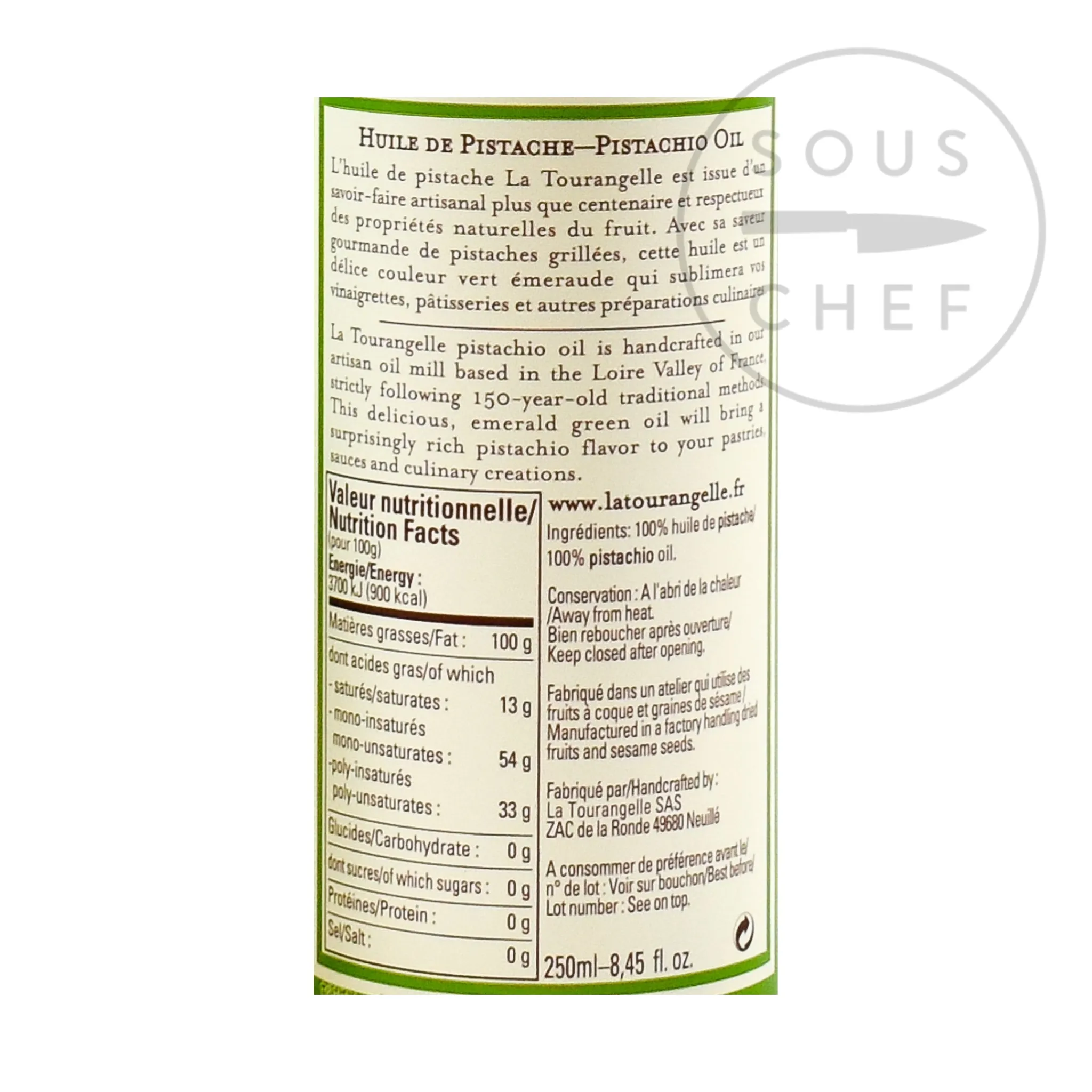 New Pistachio Oil, 250ml Ingredients Brands|French Ingredients