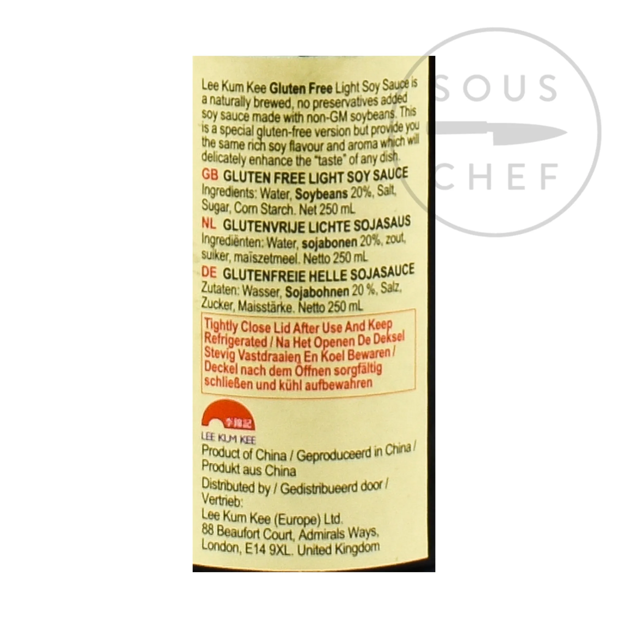 Gluten Free Soy Sauce, 250ml Chinese Ingredients|Sauces & Condiments