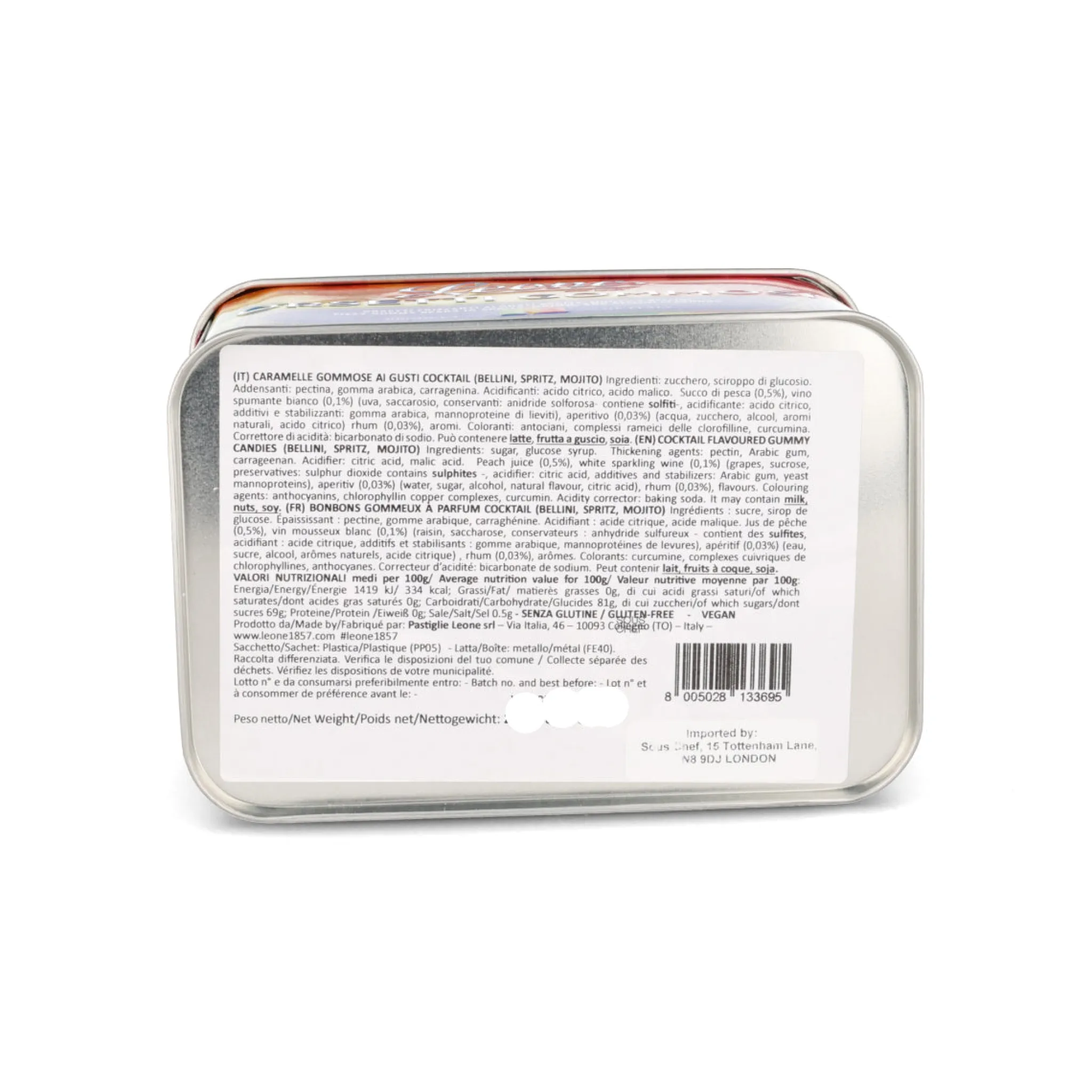 Hot Cocktail Gummy Bears in Gift Tin, 250g Ingredients Brands|Chocolate & Sweets
