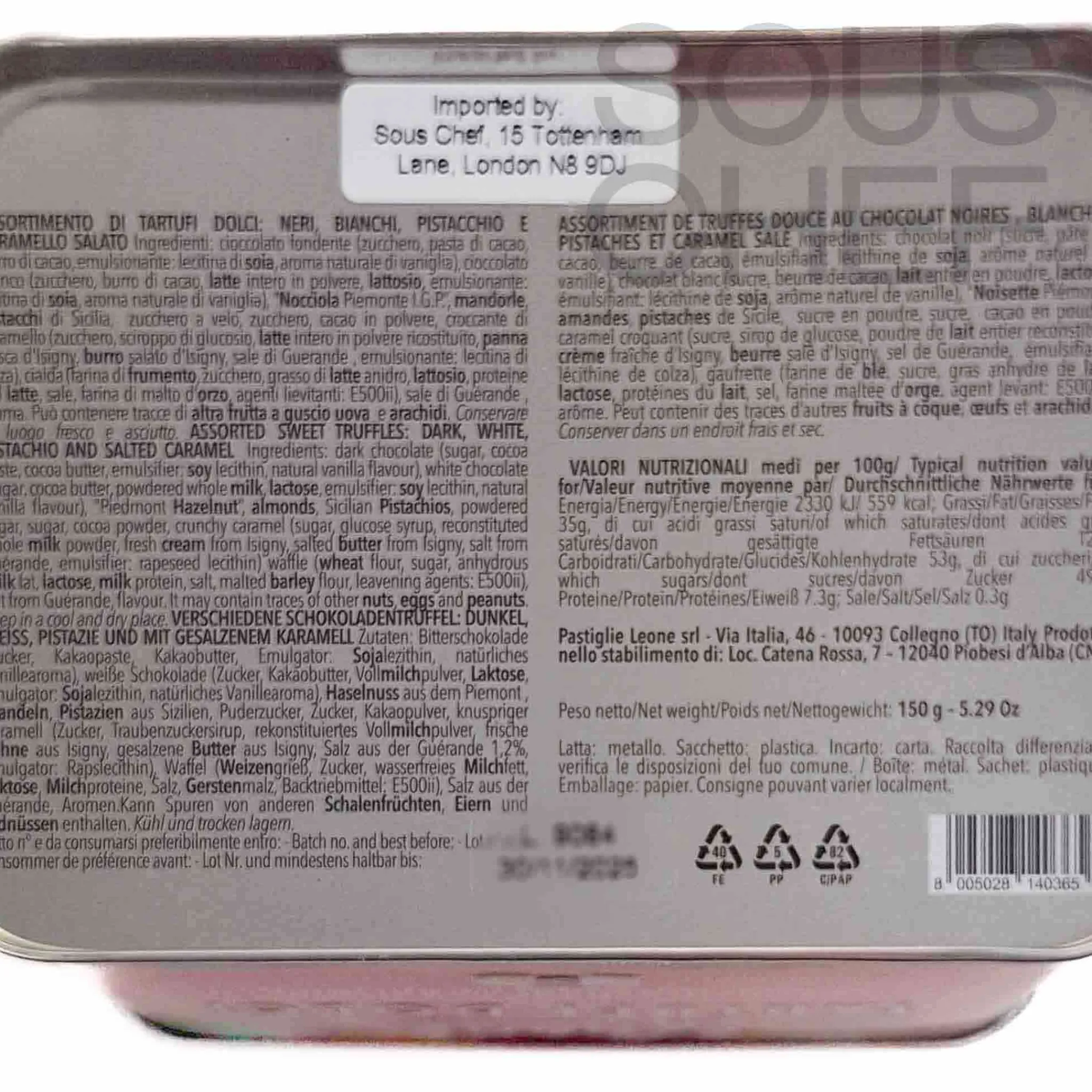 Discount Truffle Selection in Gift Tin, 150g Ingredients Brands|Italian Ingredients