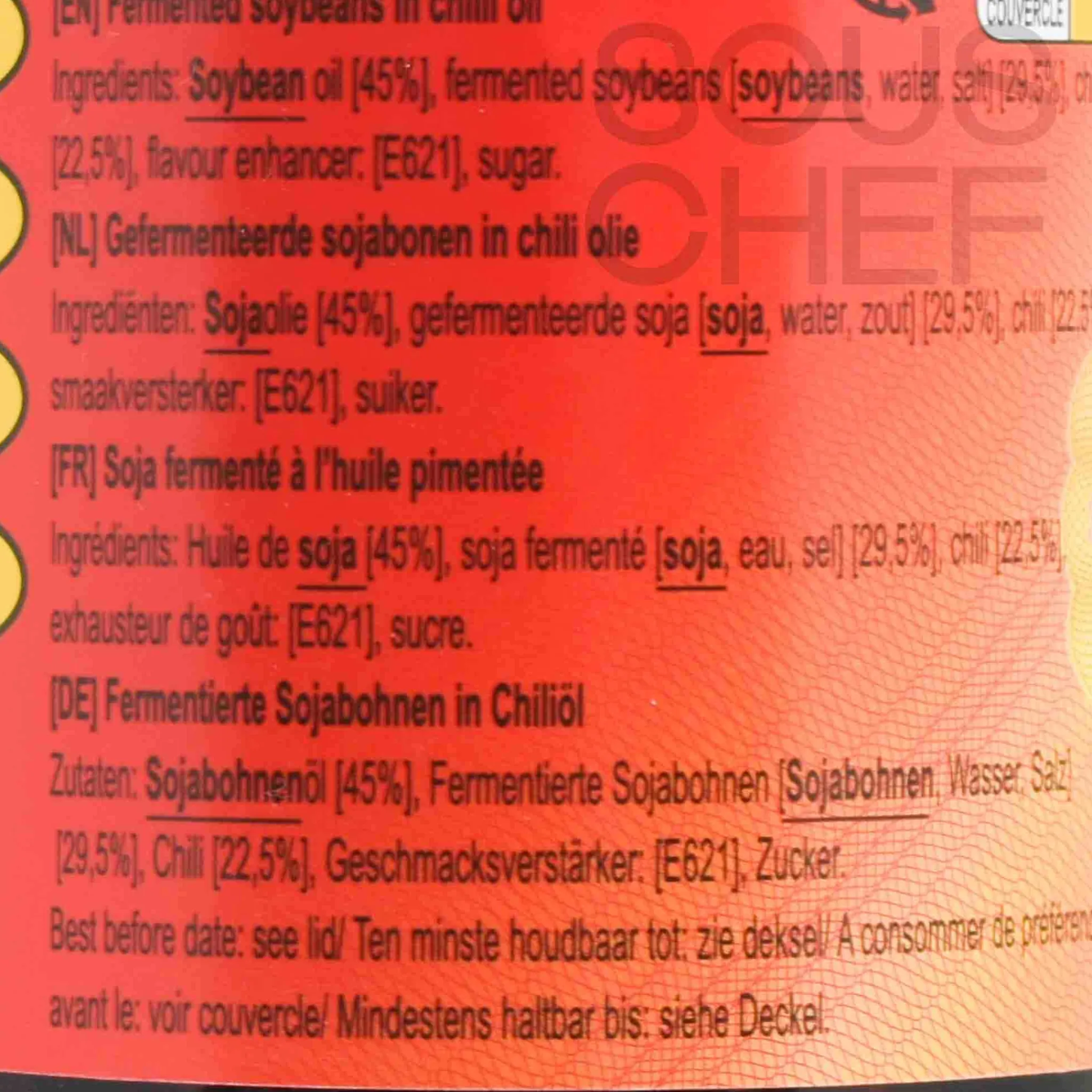 Sale Fermented Soybean in Chilli Oil, 280g Ingredients Brands|Sauces & Condiments
