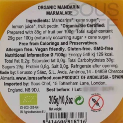 Discount Organic Artisanal Mandarin Jam, 305g Ingredients Brands|Jam, Honey & Spreads